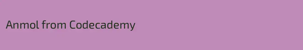 Anmol from Codecademy